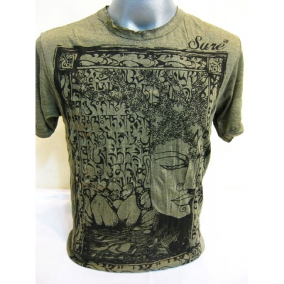 T-shirt etnica uomo Buddha Fiore di Loto - Verde